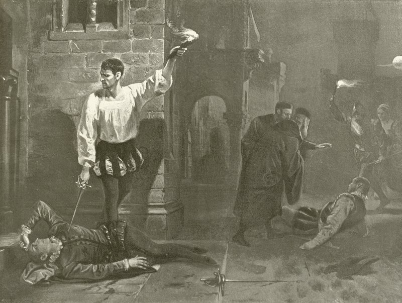 Othello. V. dějství, scéna I (hlubotisk) od Felix Octavius Carr Darley