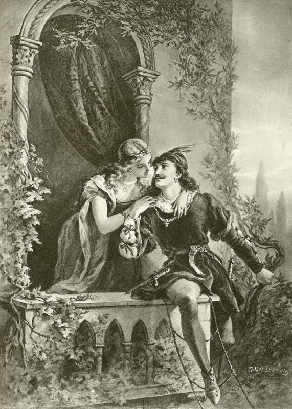 Romeo a Julie. Akt III – scéna V (hlubotisk) od Felix Octavius Carr Darley
