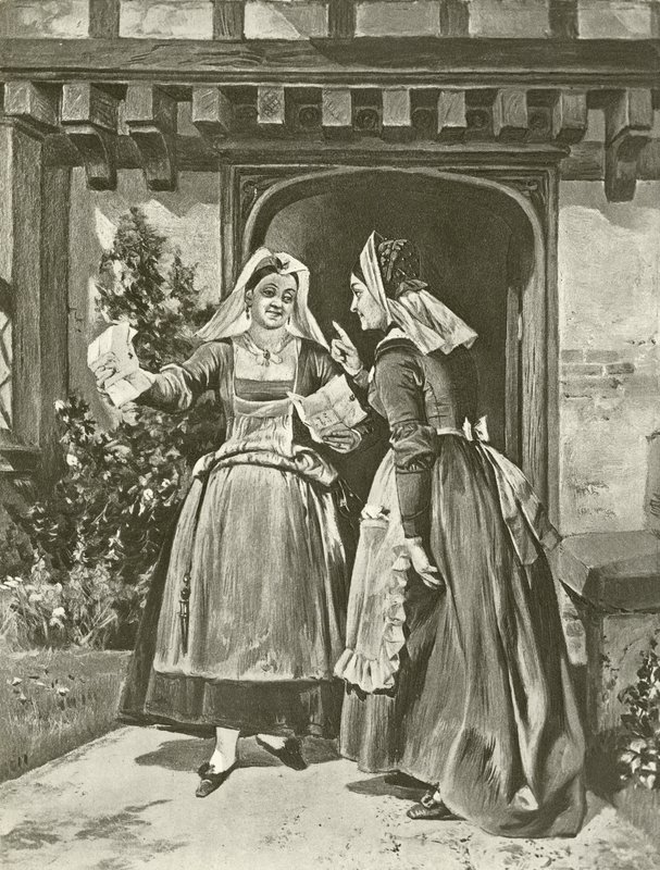 Veselé paničky z Windsoru. Akt II, Scéna I (hlubotisk) od Felix Octavius Carr Darley