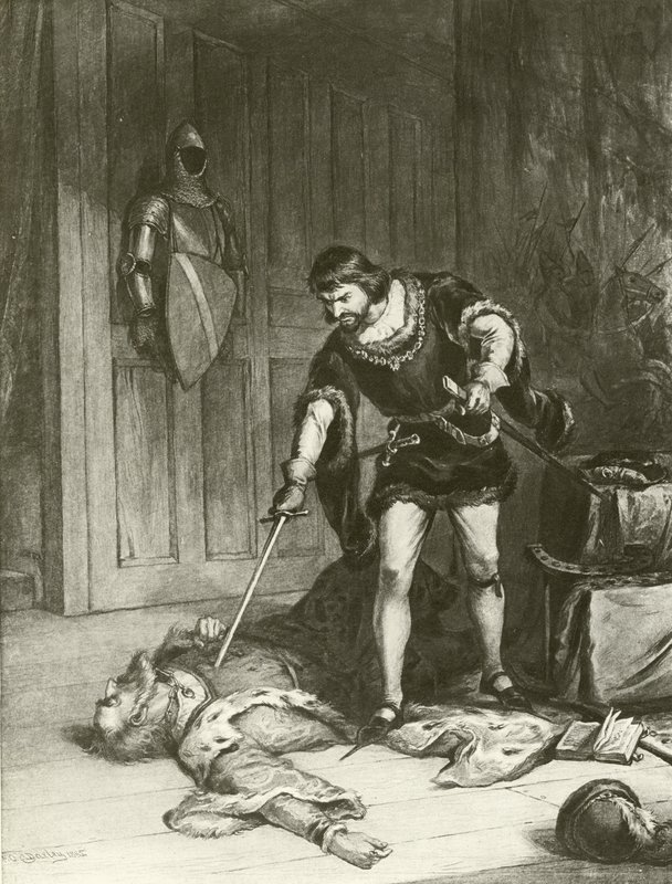 Třetí díl Jindřicha VI. Akt V-Scene VI (hlubotisk) od Felix Octavius Carr Darley