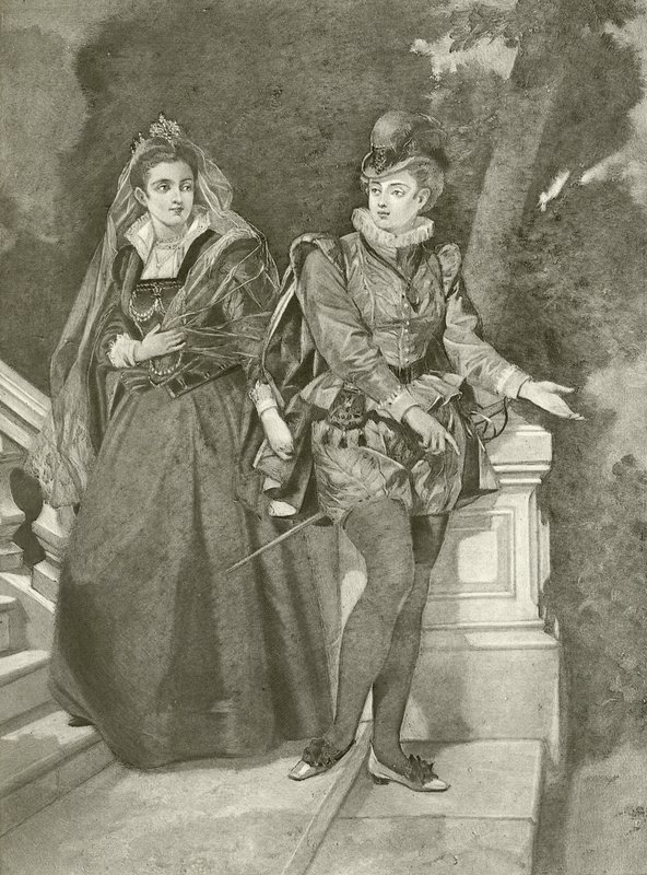 Dvanáctá noc. Akt III, Scéna IV (hlubotisk) od Felix Octavius Carr Darley