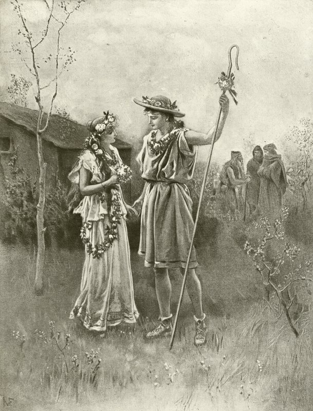 Zimní příběh. IV. dějství, scéna III (hlubotisk) od Felix Octavius Carr Darley