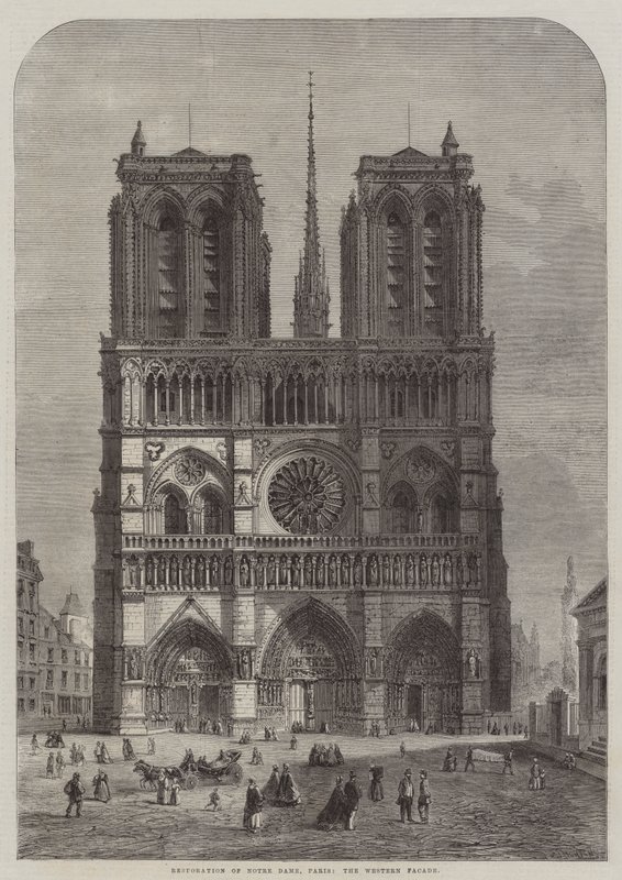 Obnova Notre Dame, Paříž, západní fasáda od Felix Thorigny