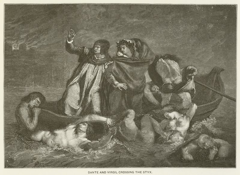 Dante a Virgil překračují Styx od Ferdinand Victor Eugene Delacroix