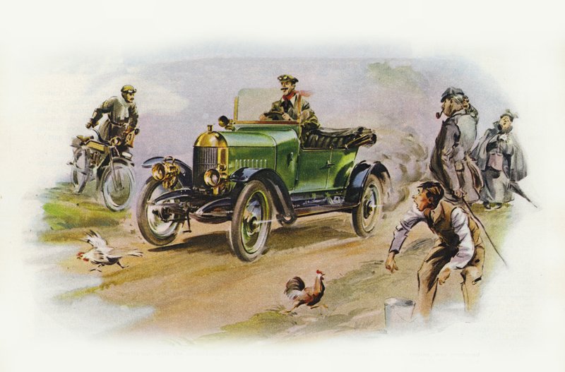Morris Oxford 10hp (barevná litografie) od Ferdinando Tacconi