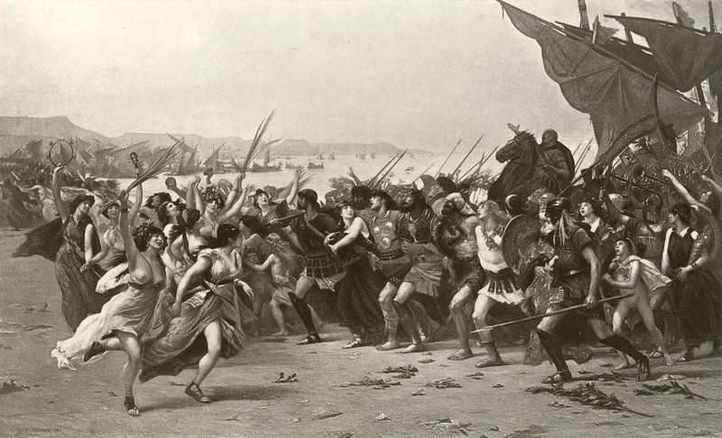 Vítězové Salamíny (hlubotisk) od Fernand Cormon