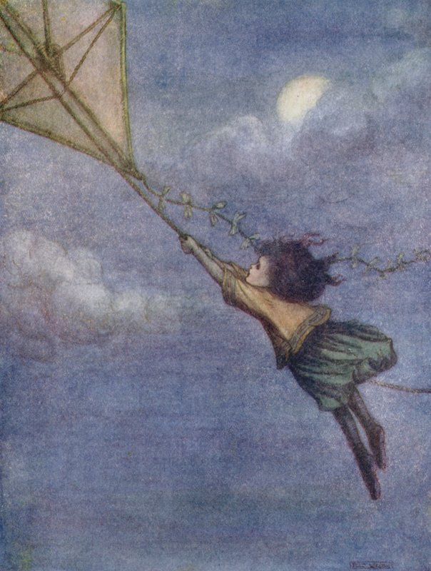 Drak, ke kterému Petr přivázal Wendy (barevná litografie) od Flora White