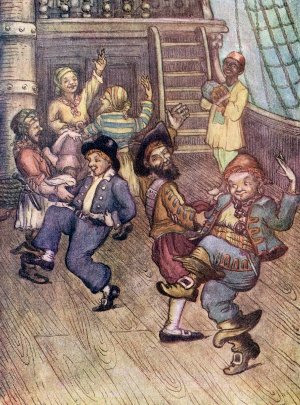 Yo-Ho, Zpívající piráti (barevná litografie) od Flora White