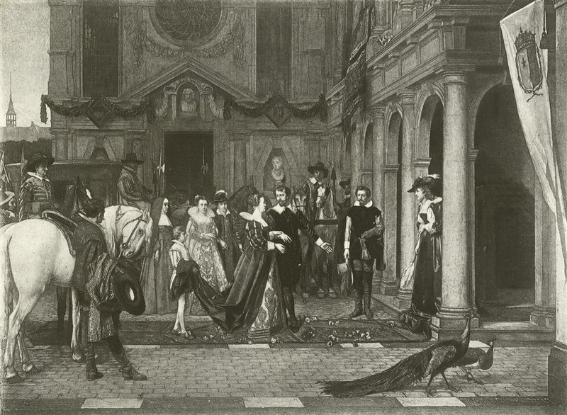 Marie de Medici v domě Rubense (hlubotisk) od Florent Willems