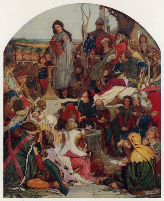 Geoffrey Chaucer na dvoře anglického krále Edwarda III od Ford Madox Brown