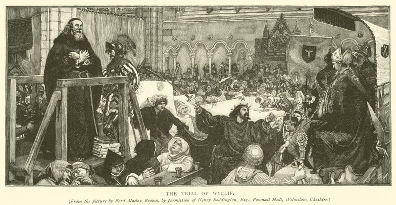 Soud s Wyclifem od Ford Madox Brown