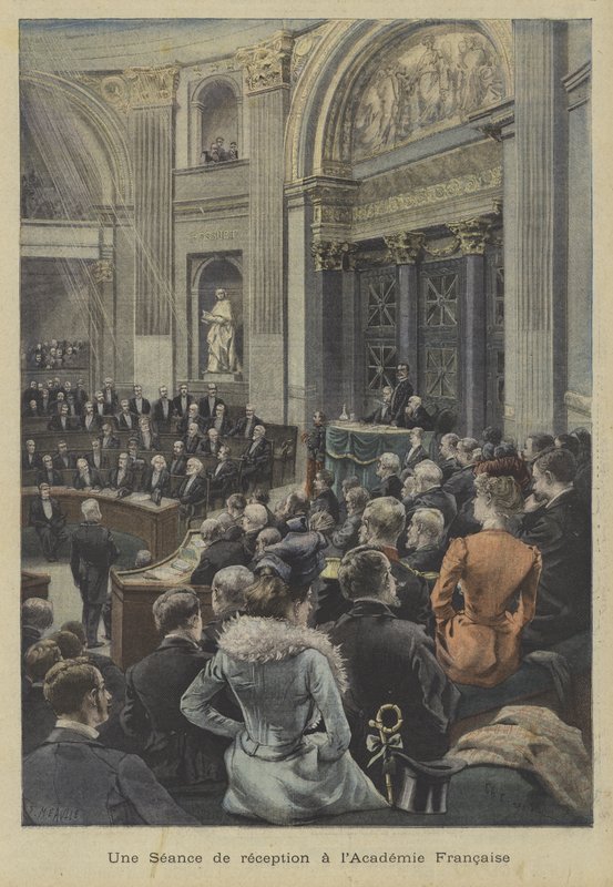 Recepce na Academie Francaise v Paříži od Fortune Louis Meaulle