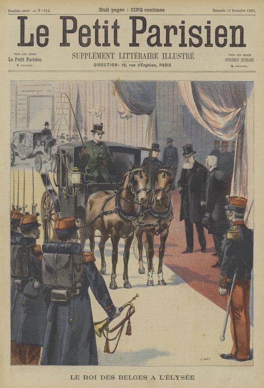 Leopold II., král Belgičanů, v Elysejském paláci v Paříži od Fortune Louis Meaulle