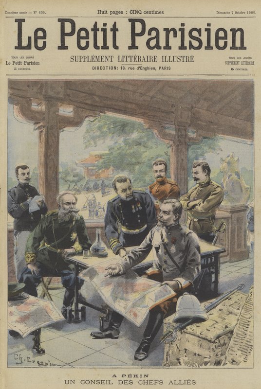 Boxerské povstání: setkání spojeneckých velitelů v Pekingu od Fortune Louis Meaulle