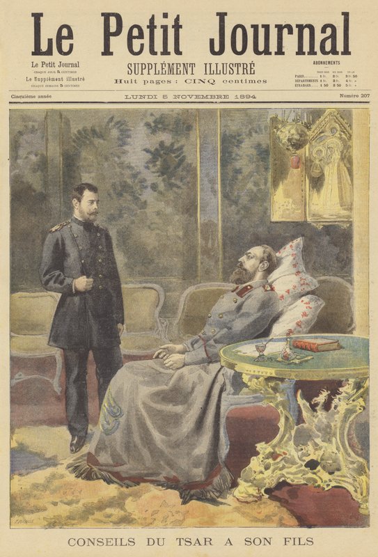 Umírající ruský car Alexandr III. radí svému synovi od Fortune Louis Meaulle