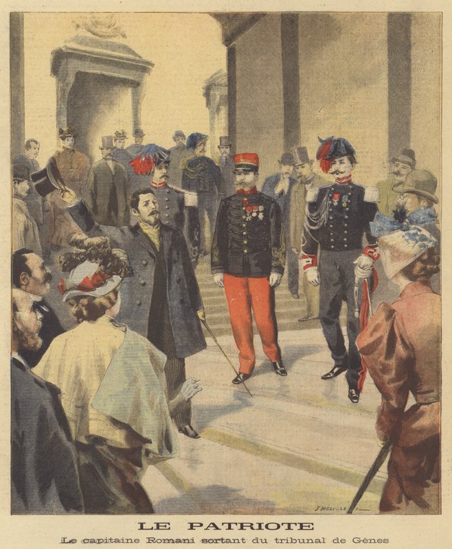 patriot. Kapitán Romani opouští soud v Janově od Fortune Louis Meaulle
