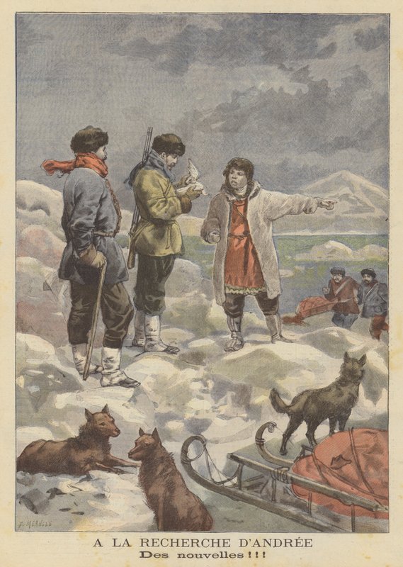 Hledání Salomona Andreese pohřešovaného balónem expedice v Arktidě od Fortune Louis Meaulle