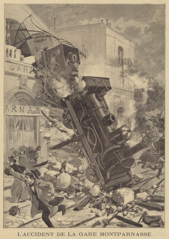Nehoda vlaku na Gare Montparnasse od Fortune Louis Meaulle