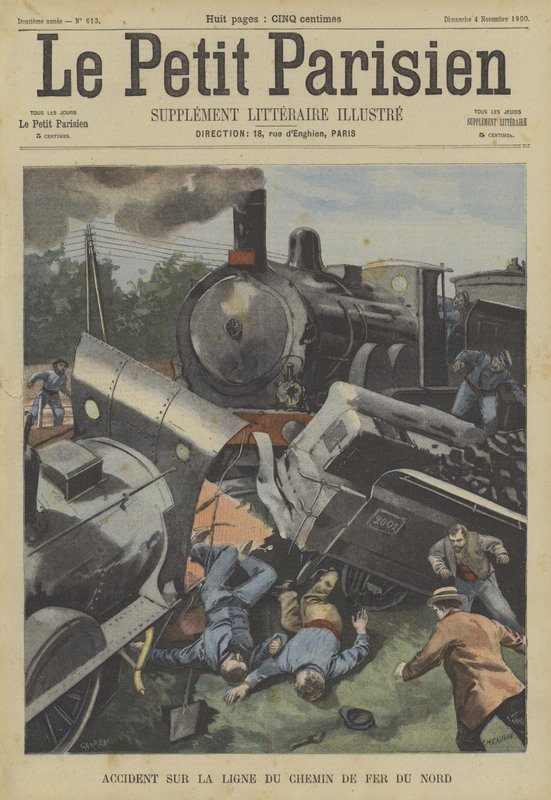 Vlaková nehoda na Chemin du Fer du Nord, Francie od Fortune Louis Meaulle