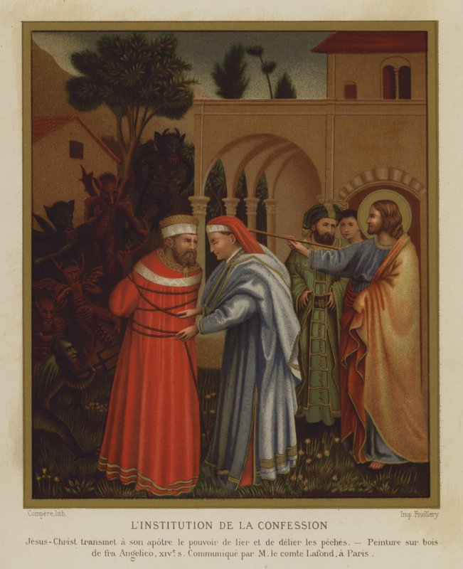 Instituce zpovědi (barevné lito) od Fra (after) Angelico