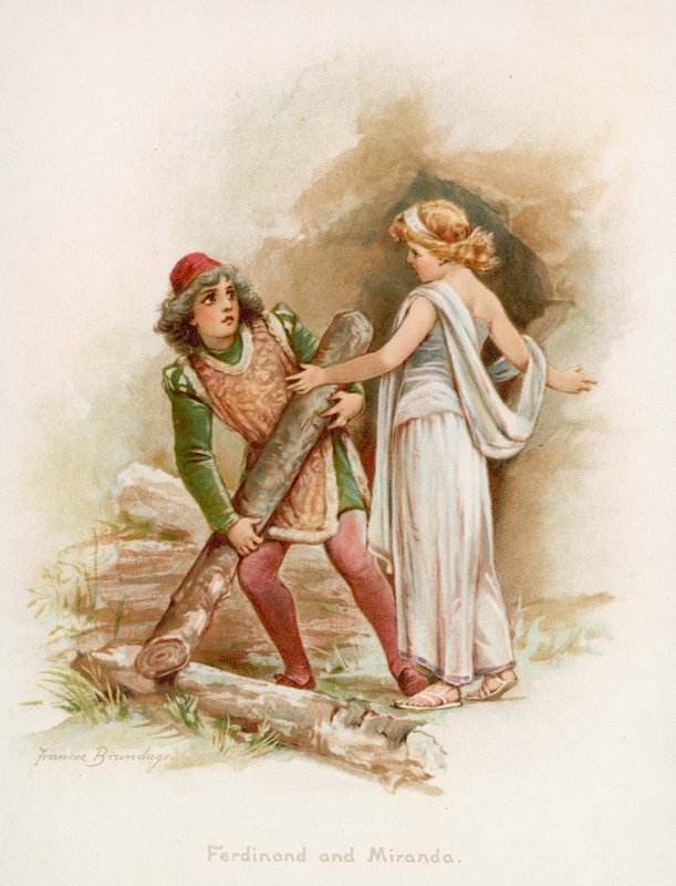 Ferdinand a Miranda ze Shakespearovy Bouře od Frances Brundage