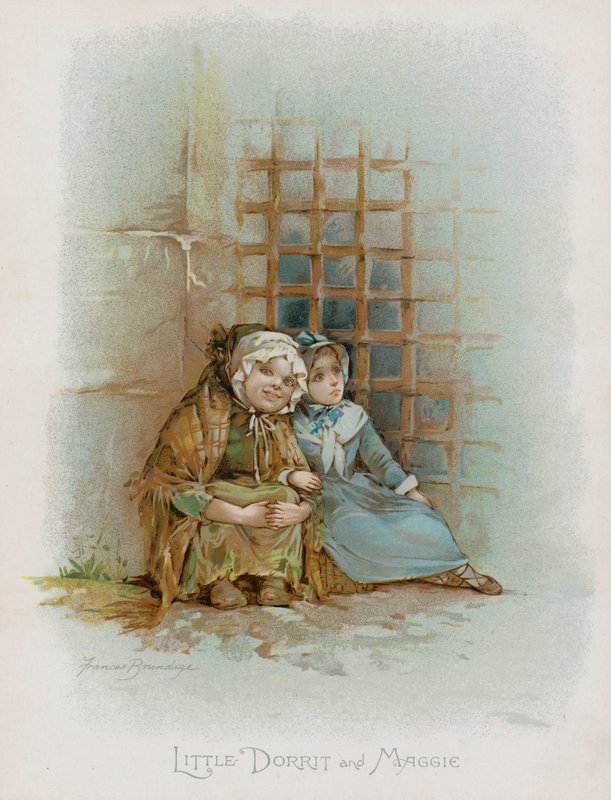 Malá Dorrit a Maggie (chromolitho) od Frances Brundage