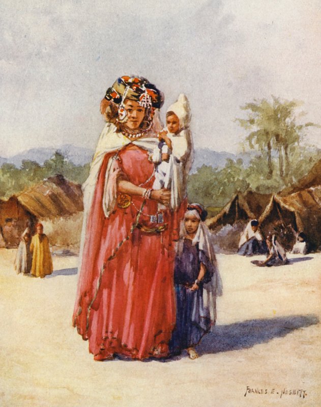 Žena z Biskry (barevná litografie) od Frances Nesbitt