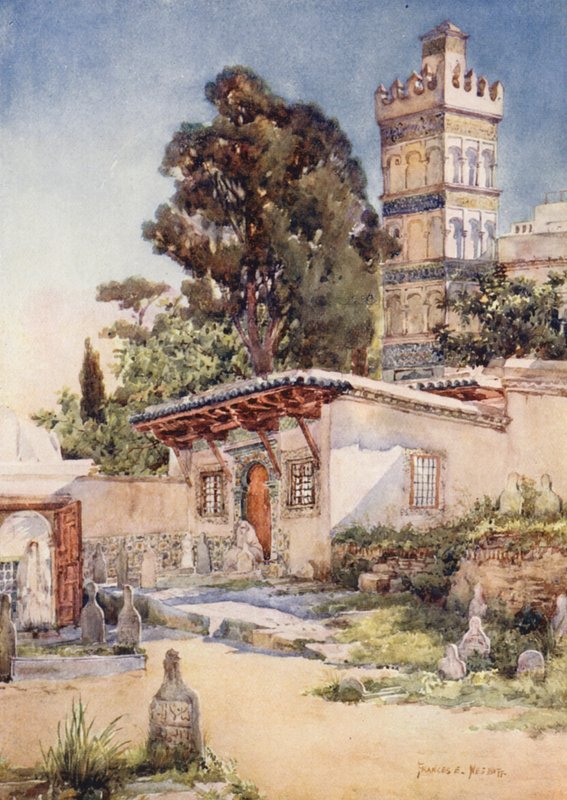 Mešita Sidi Abder Rahman, Alžír (barevná litografie) od Frances Nesbitt