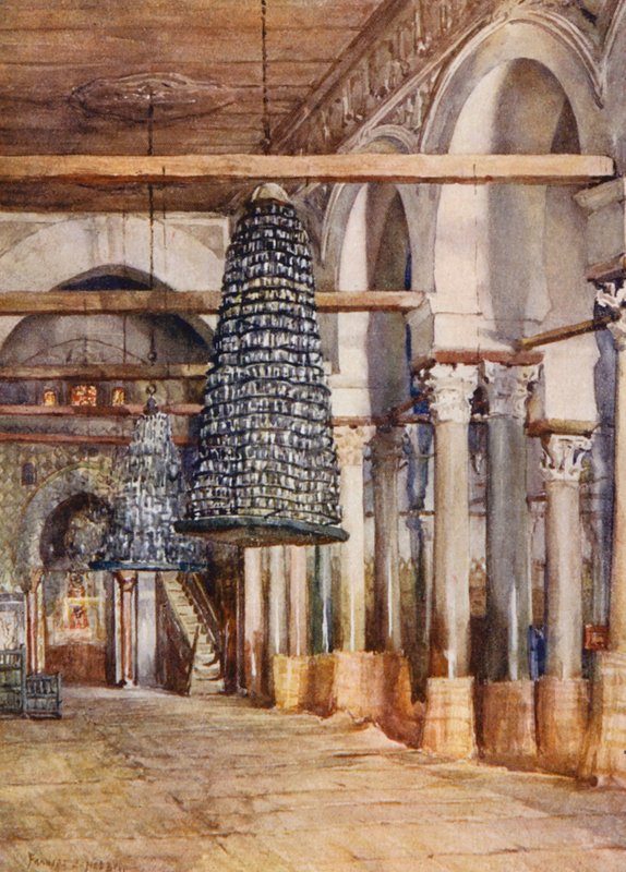 Mešita Sidi Okba, Kairouan (barevná litografie) od Frances Nesbitt