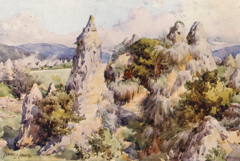 Arabská svatba, Hammam Meskoutine (barevná litografie) od Frances Nesbitt