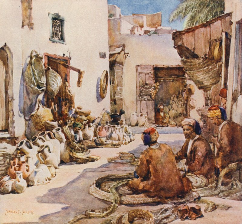 Košíkáři, Sousse (barevná litografie) od Frances Nesbitt