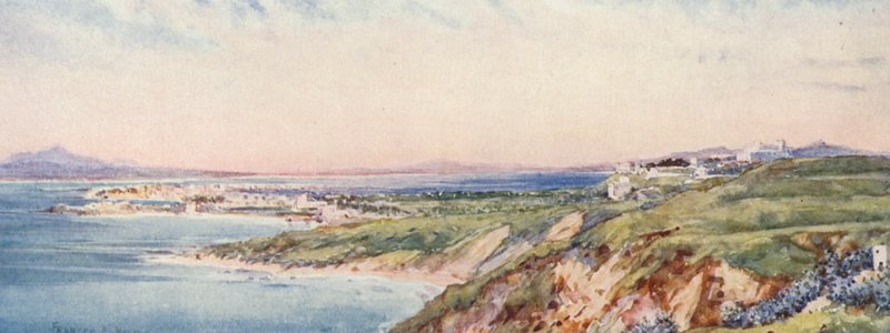 Kartágo ze Sidi Bou Said (barevná litografie) od Frances Nesbitt