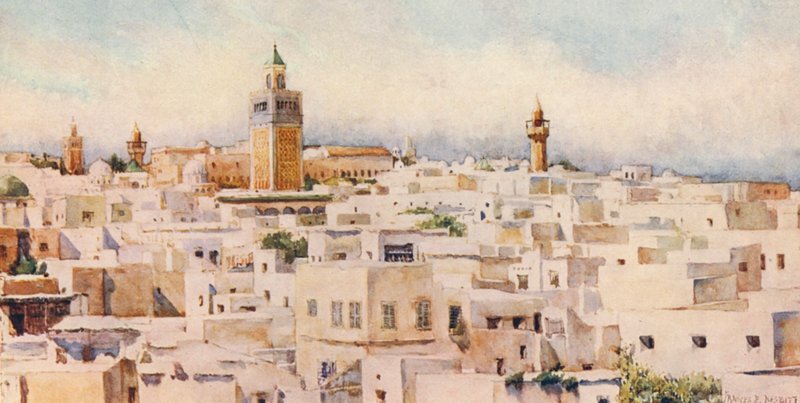 Tunis (barevná litografie) od Frances Nesbitt