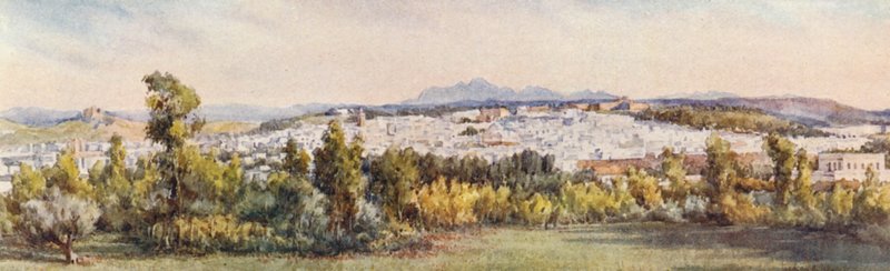 Tunis z Belvederu (barevná litografie) od Frances Nesbitt