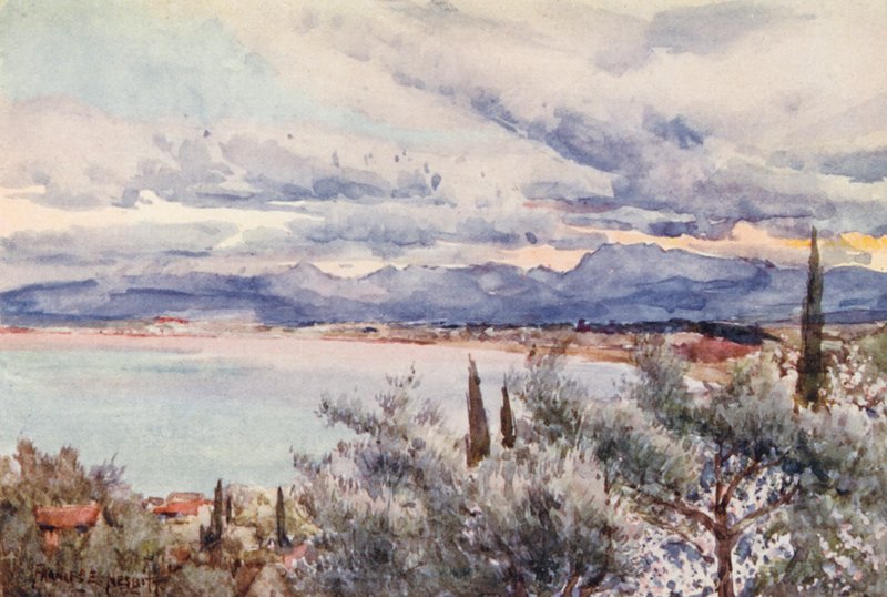 Pohled z Mustaphy, Alžír (barevná litografie) od Frances Nesbitt