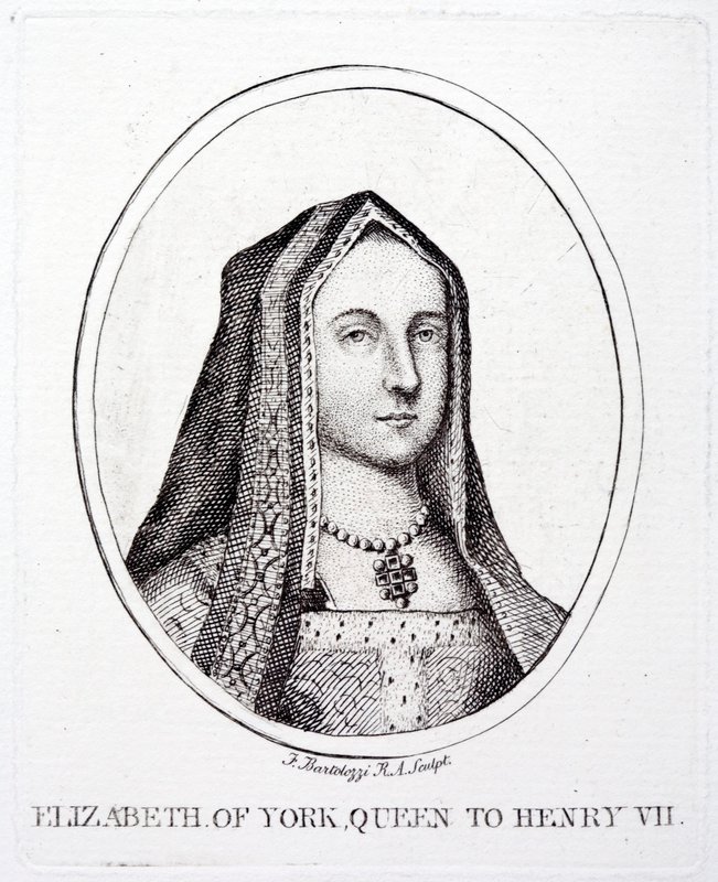 Alžběta z Yorku, královna choť krále Jindřicha VII. (rytina) od Francesco (after) Bartolozzi