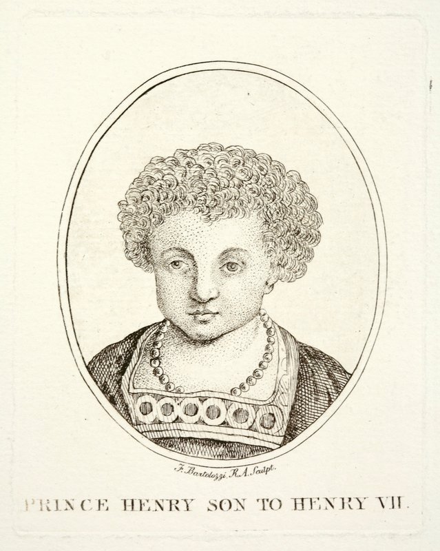 Princ Jindřich, budoucí král Jindřich VIII., syn Jindřicha VII. a Alžběty z Yorku (rytina) od Francesco (after) Bartolozzi
