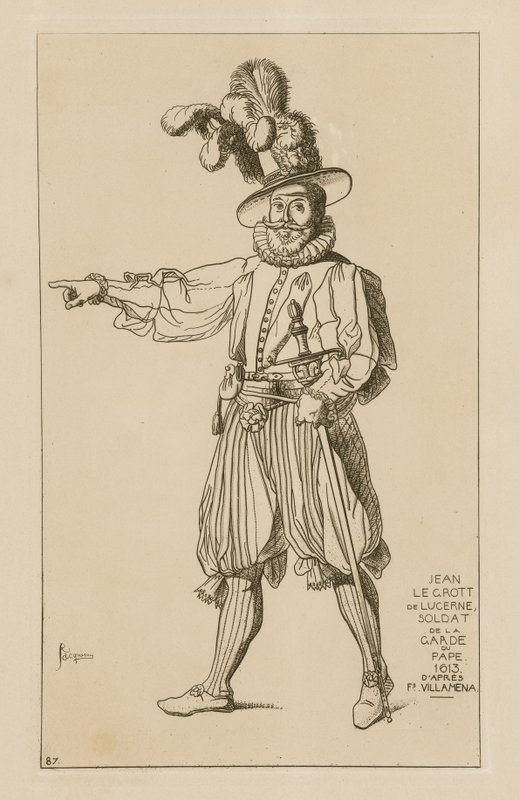 Jean le Grott z Lucernu, strážce papeže, 1613 od Francesco Villamena