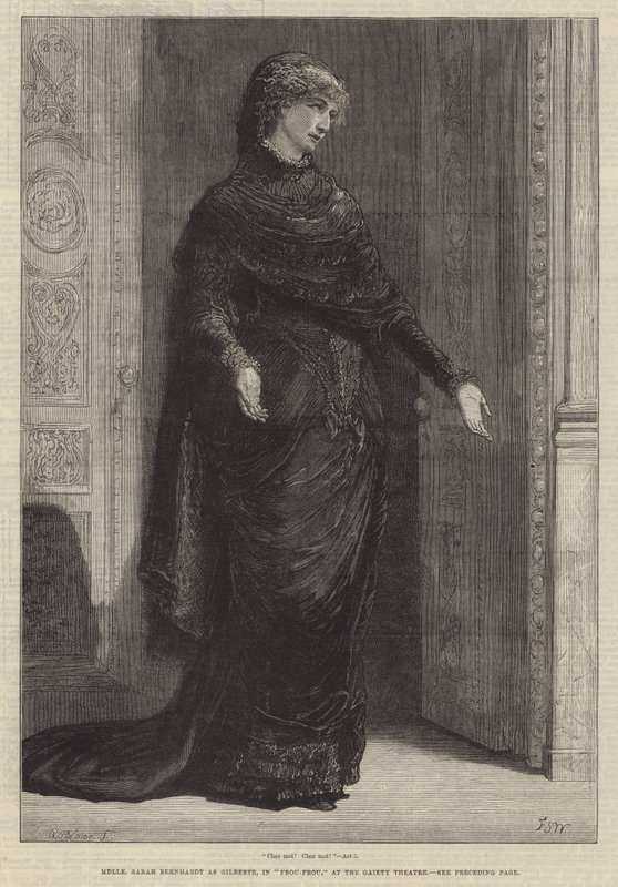 Mademoiselle Sarah Bernhardt jako Gilberte, ve Frou-Frou, v Gaiety Theatre od Francis S. Walker
