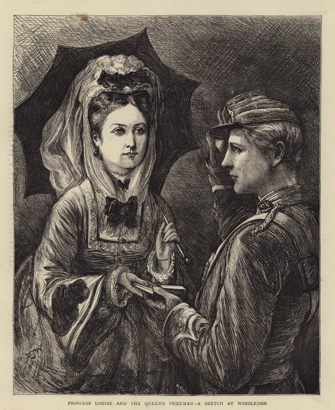 Princezna Louise a královnin prizeman, skeč ve Wimbledonu od Francis S. Walker