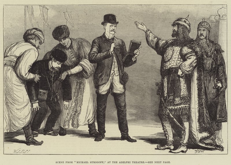 Scéna z představení Michael Strogoff v divadle Adelphi Theatre od Francis S. Walker