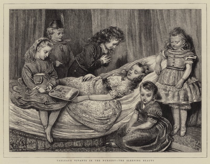Tableaux Vivants v dětském pokoji, Šípková Růženka od Francis Wilfred Lawson
