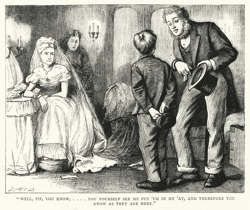 Ilustrace pro Velká očekávání od Charlese Dickense (rytina) od Francis Arthur Fraser