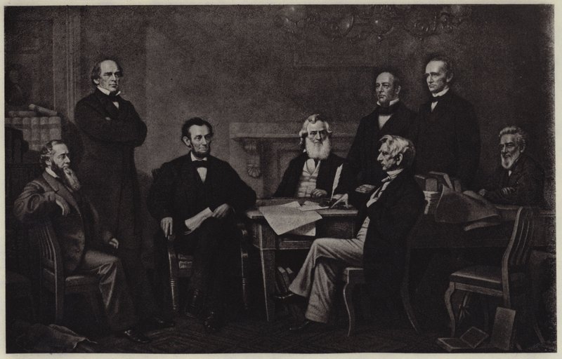 První čtení Prohlášení o emancipaci Abrahama Lincolna (litho) od Francis Bicknell (after) Carpenter