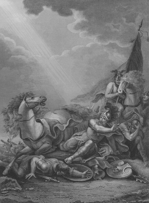 Obrácení svatého Pavla, Skutky 9, verš 1-21 (rytina) od Francis Bourgeois