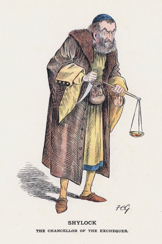 Shylock, státní kancléř (barva lito) od Francis Carruthers Gould