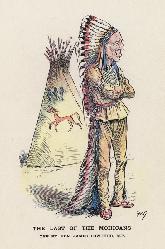Poslední Mohykán, Rt Hon James Lowther (barevné lito) od Francis Carruthers Gould