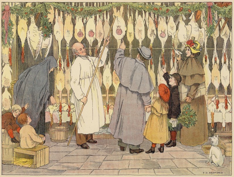 Bedfordova kniha obchodů: Poulterer (barevná litografie) od Francis Donkin Bedford