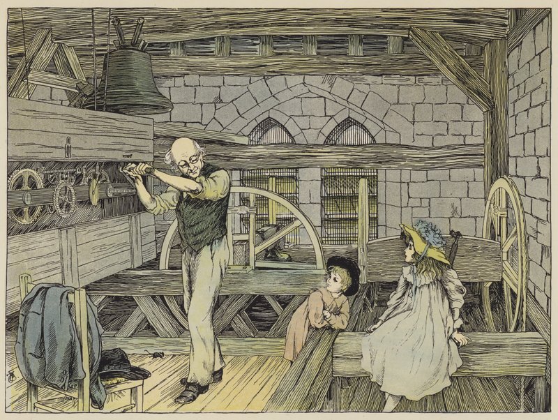 Clock-Winder (barevná litografie) od Francis Donkin Bedford