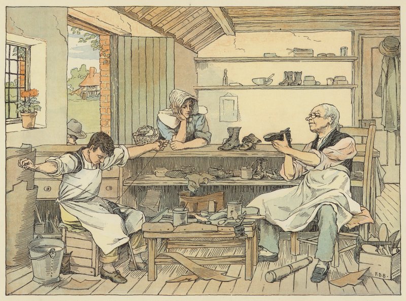 Cobbler (barevná litografie) od Francis Donkin Bedford